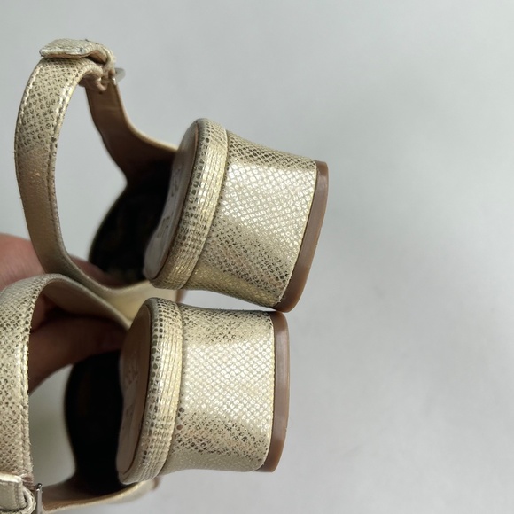 Naturalizer Gold Silver Animal Print Leather Close Toe Slingbacks size 7.5 - Picture 16 of 16